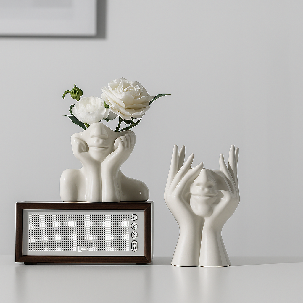 Murae® Nordic Face Vase Sculptures