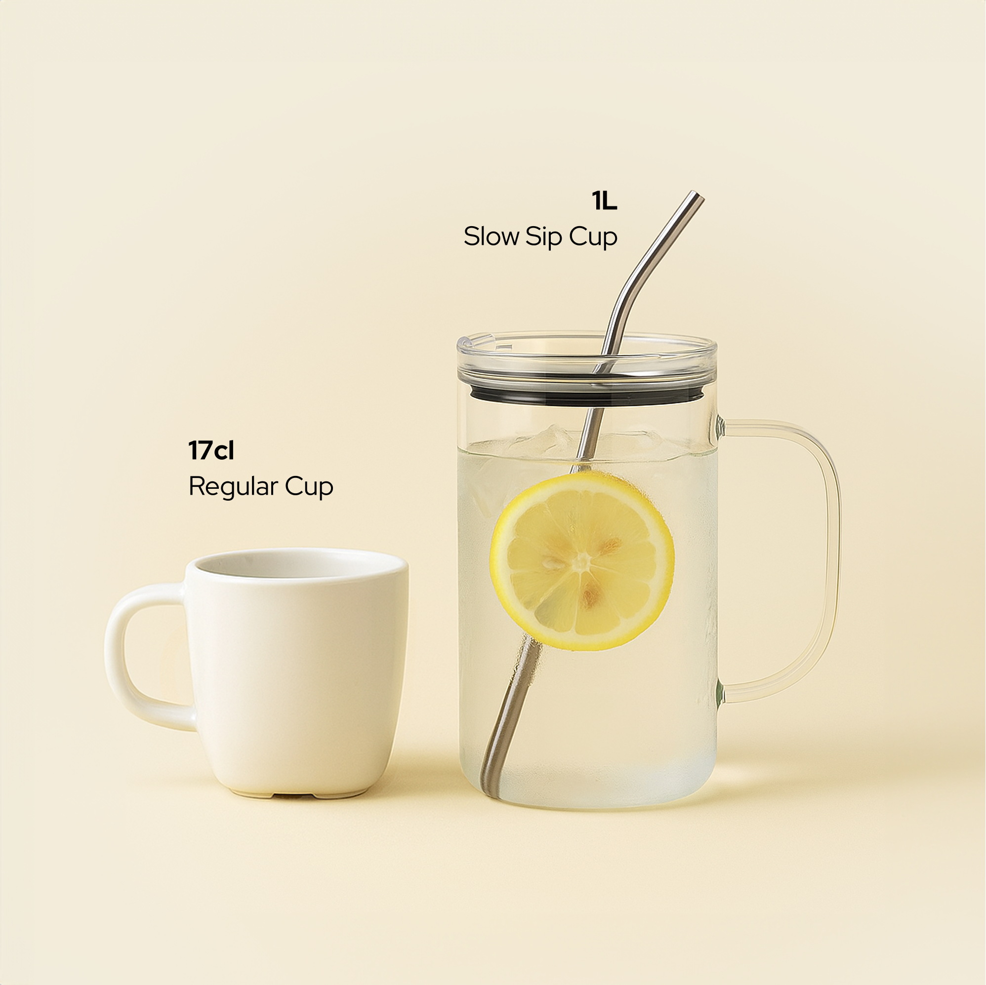 1L Slow Sip Cup with Straw & Lid – MURAÉ