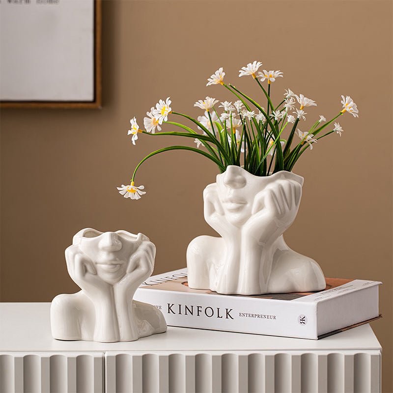 Murae® Nordic Face Vase Sculptures